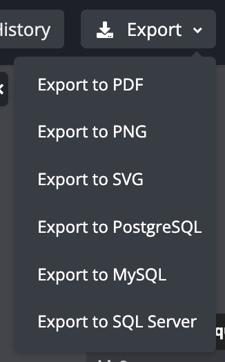SQL export options